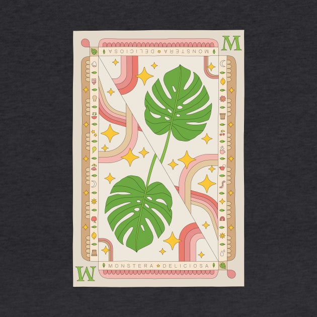 Monstera Deliciosa Swiss Cheese Plant Illustration with Playing Card Design for Plant Mom Plant Daddy by annagrunduls